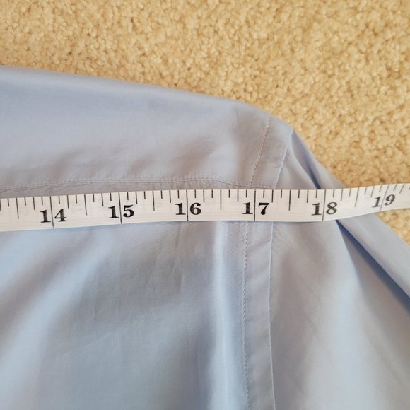 Harrods of London Mens Dress Shirt 15.5/39 Medium Blue 200/2 Extra Fine Cotton - Picture 9 of 11